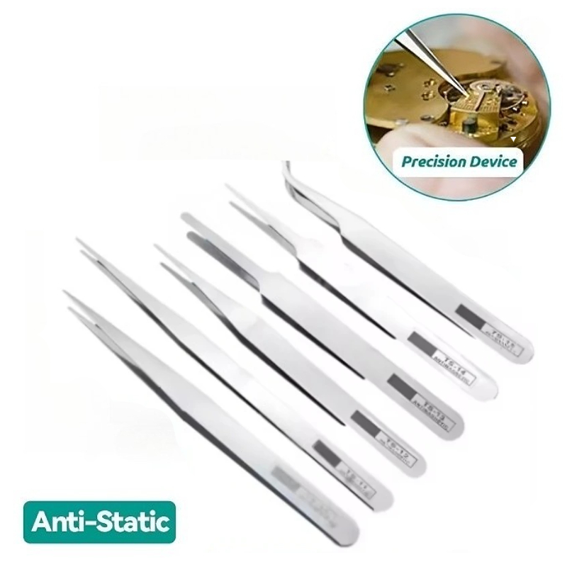 Diy Electronics Repair - 6 adet anti-statik paslanmaz çelik cımbız
