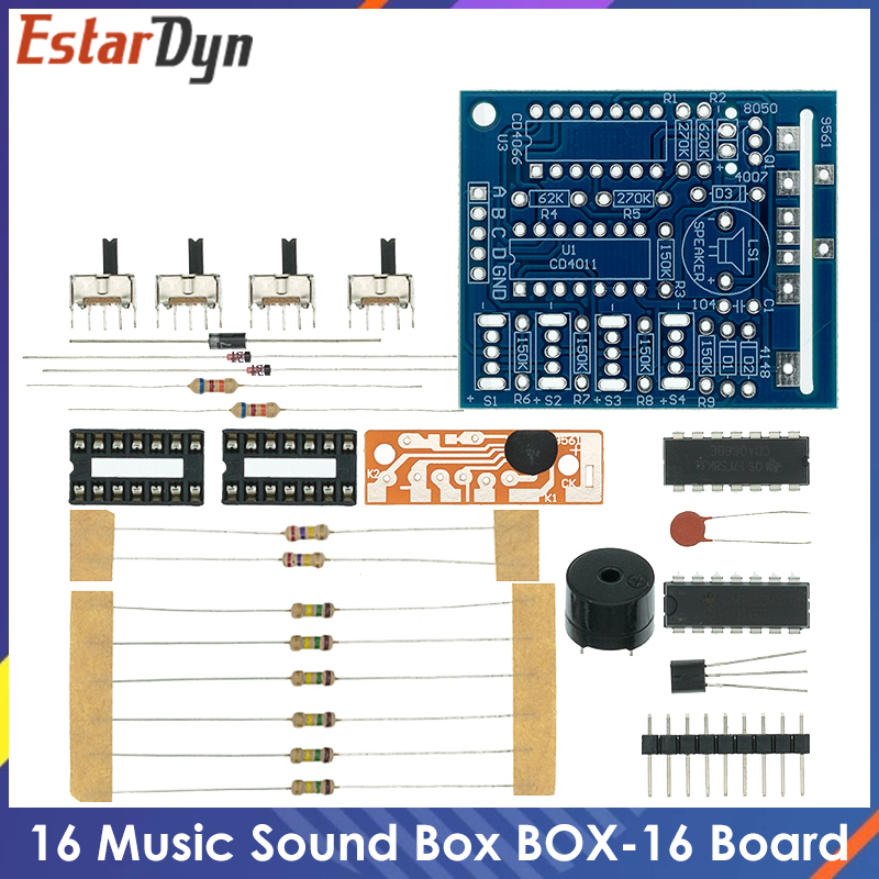 Diy Electronics Learning Kit - 16 Müzik Ses Kutusu BOX-16 Kurulu