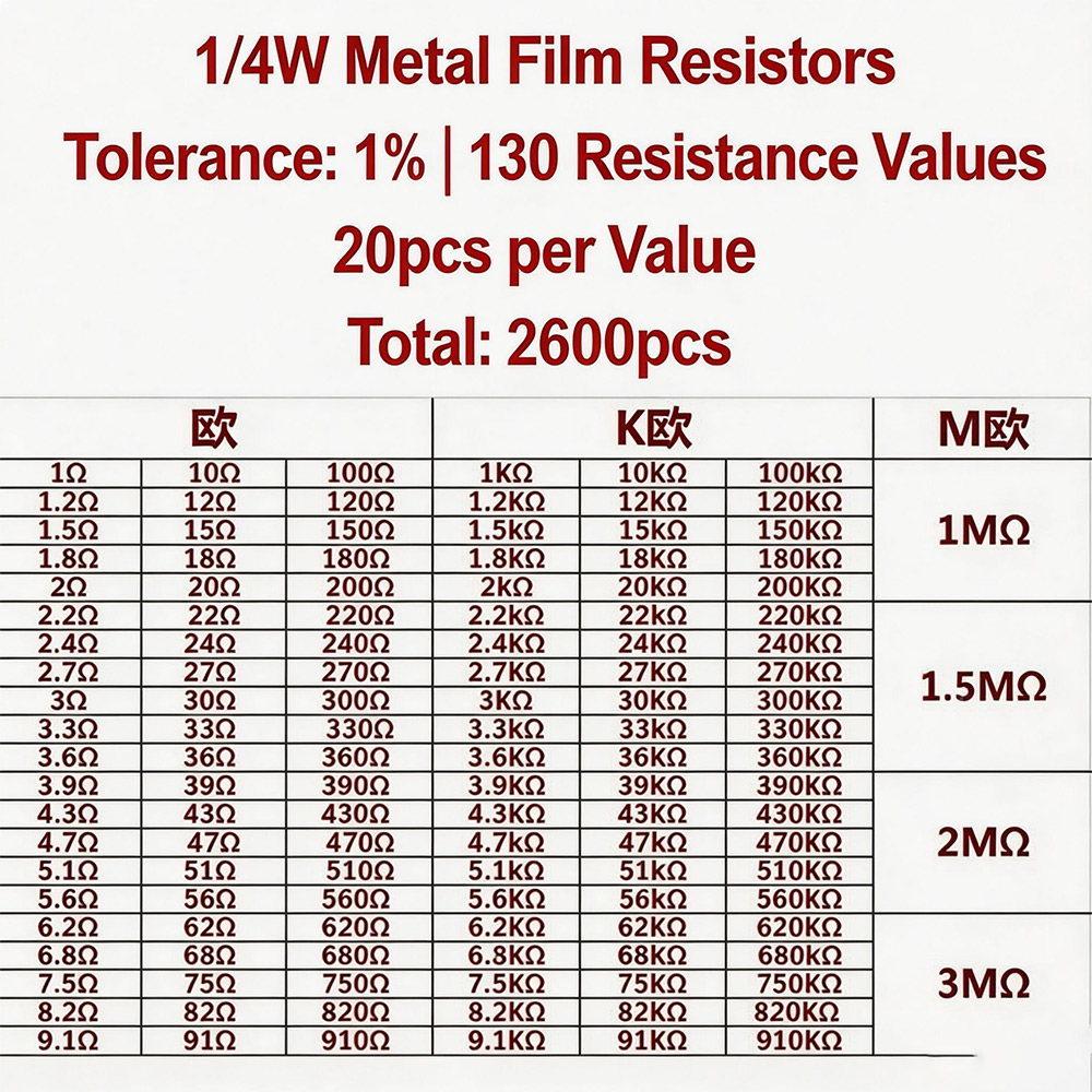 2600 adet Metal Film Dirençler - Diy Home Electronics Projects incelemesi ve fiyatı
