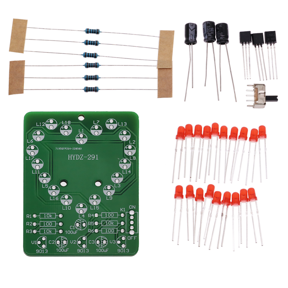 LED Kalp Şeklinde Çalışan Işık - Diy Electronics Learning Kit incelemesi ve fiyatı