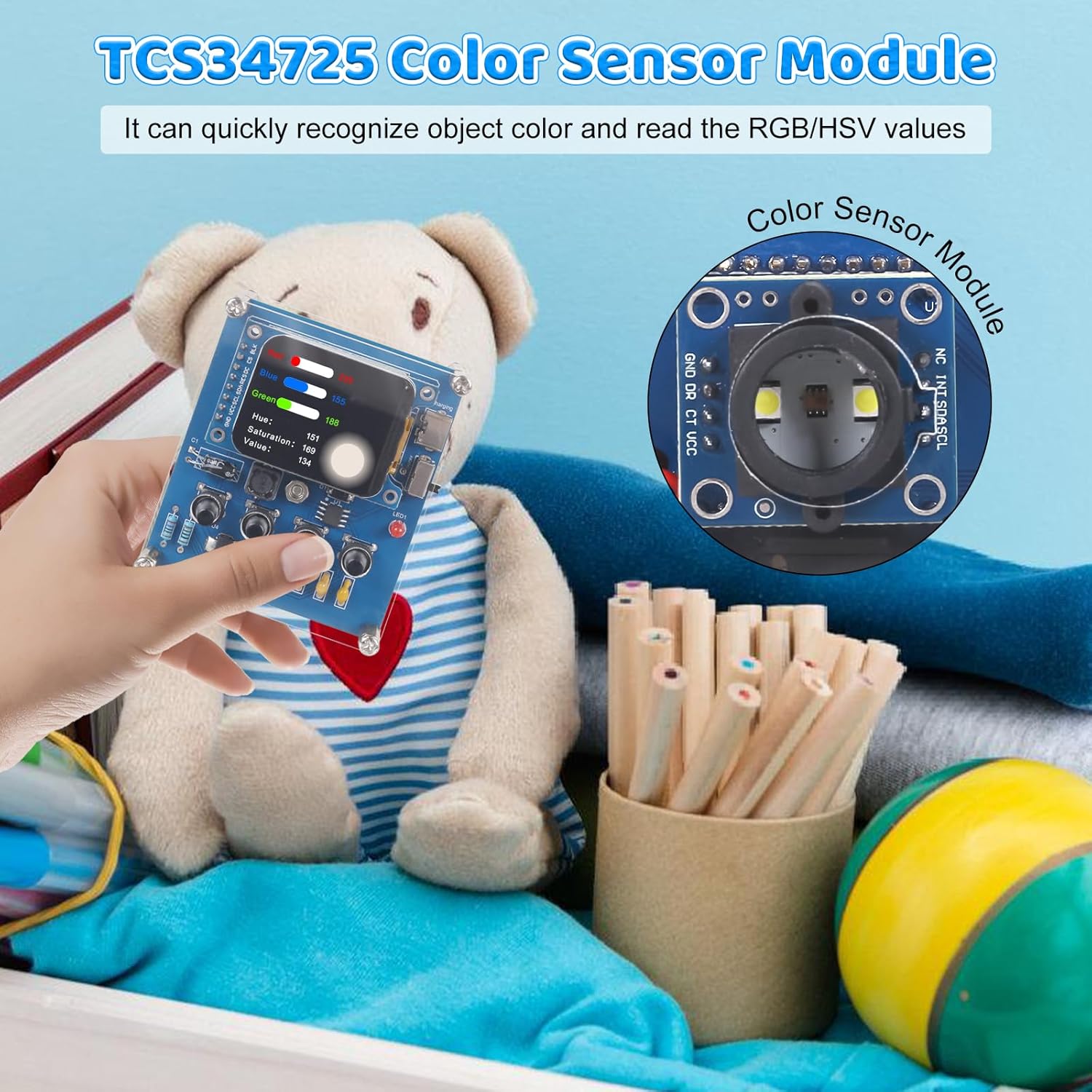 TCS34725 Sensörlü DIY Renk Tan - Diy Electronics Learning Kit incelemesi ve fiyatı